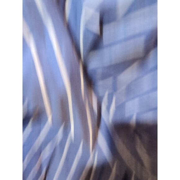 LOFT Shirt Dress Sz 16 Blue White Striped Long Sleeve Wrap Midi V-Neck - Picture 6 of 15